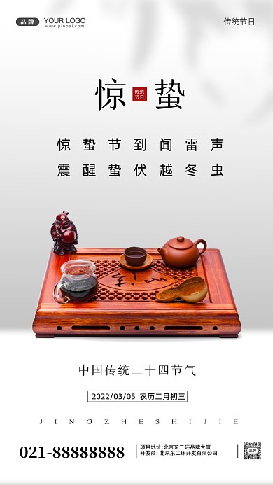 中国传统节日惊蛰摄影图手机海报