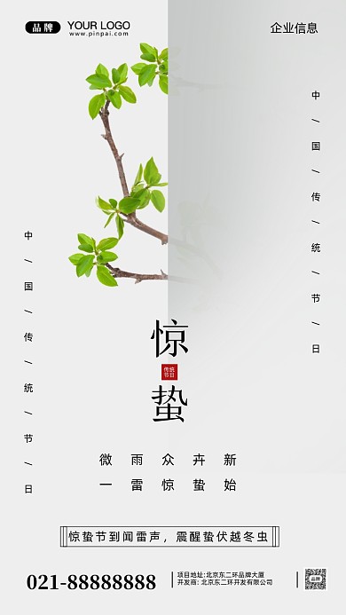 中国传统节日惊蛰摄影图手机海报
