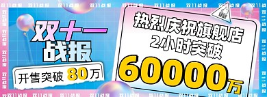 渐变酸性双十一战报电商海报