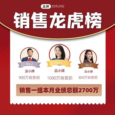 销售业绩排行榜宣传摄影图海报