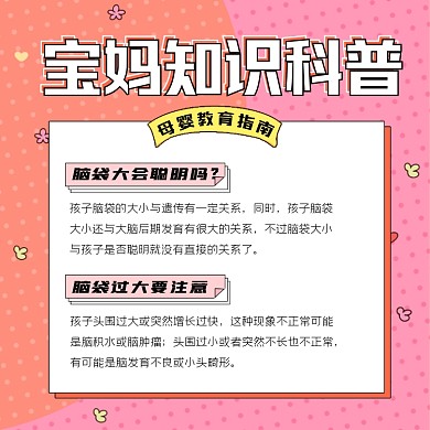 宝妈知识科普卡通方图海报