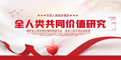 价值研究外交思想党建展板