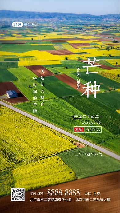 芒种节气二十四节气摄影图海报