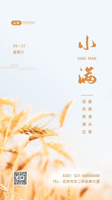 小满节气传统节气摄影图海报