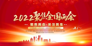 聚焦两会党建展板