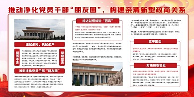 净化政商交往朋友圈反腐倡廉党建展板