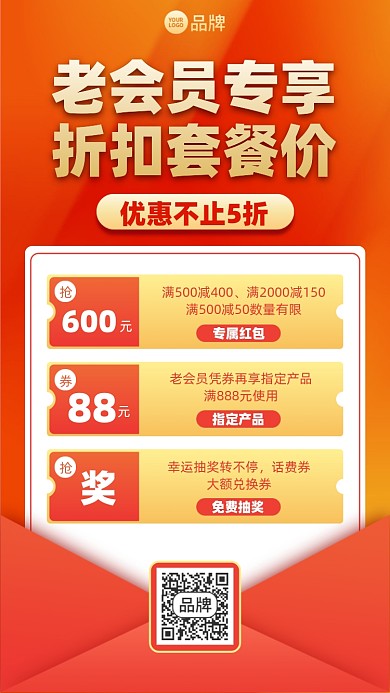 会员折扣优惠券摄影图海报