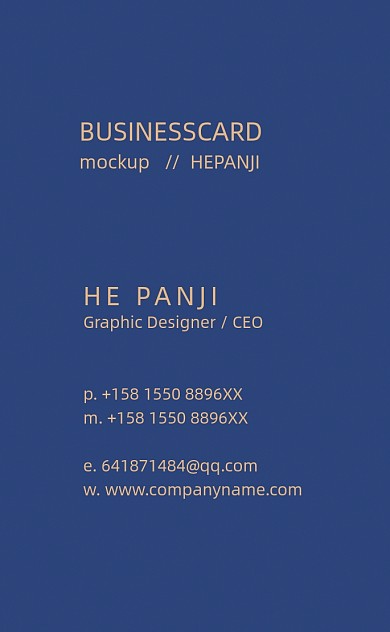 蓝白烫金通用名片