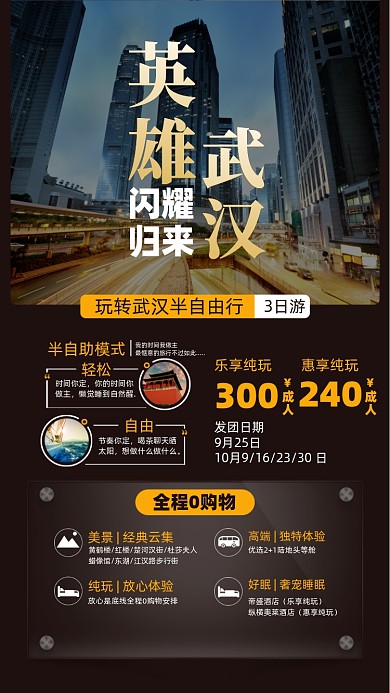 武汉旅游优惠摄影图海报