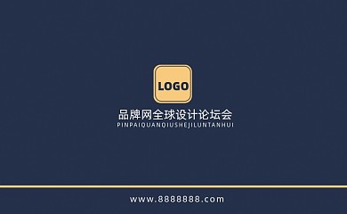 蓝金商务简约通用名片