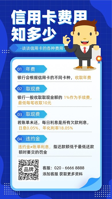 银行信用卡知识插画风摄影图海报