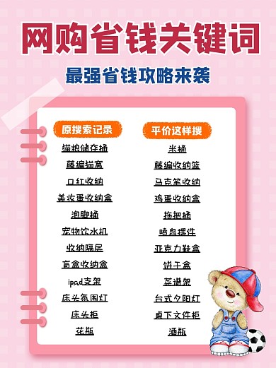 网购省钱关键词小红书配图