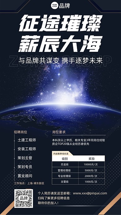 招聘商务简约摄影图海报