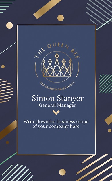 孟菲斯线条元素烫金名片