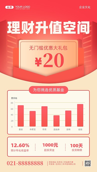 金融理财摄影图手机海报