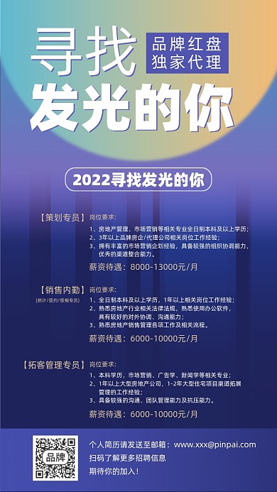 房地产招聘简约大气摄影图海报