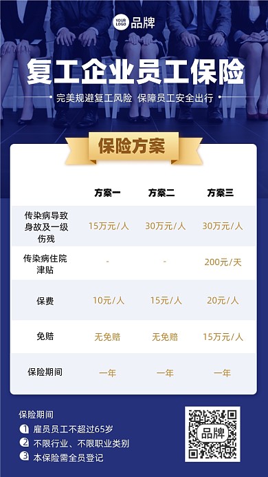 企业员工理赔保险摄影图海报