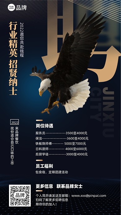 招聘简约大气摄影图海报