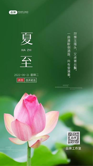 夏至节气二十四节气摄影图海报