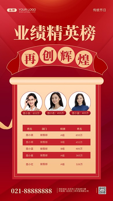 业绩精英榜喜报摄影图手机海报