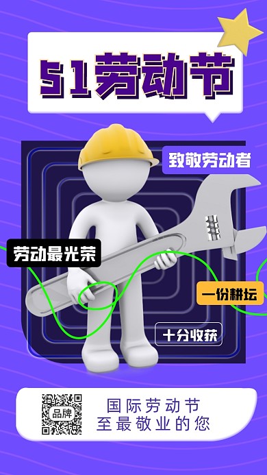 五一劳动节节日宣传摄影图海报