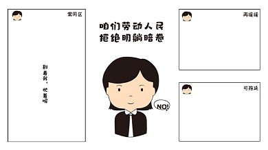 黑白卡通拒绝内卷打工人电脑分区壁纸
