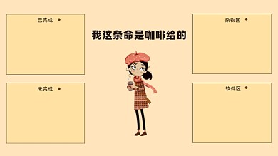 打工人咖啡电脑分区壁纸