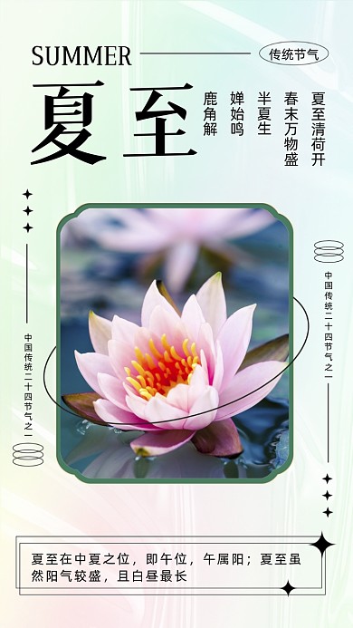 二十四节气夏至摄影图海报