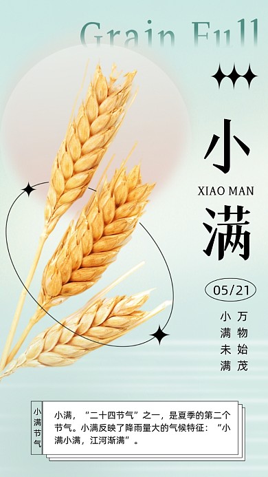 二十四节气小满摄影图海报