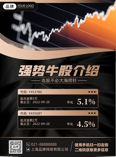 金融股市推荐印刷海报