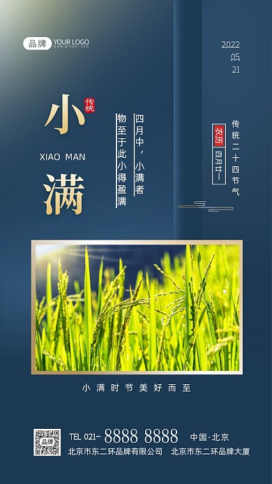 小满节气传统节气摄影图海报