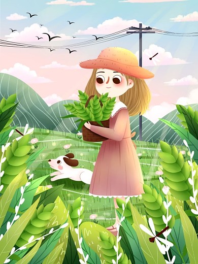 节日节气之小满插画