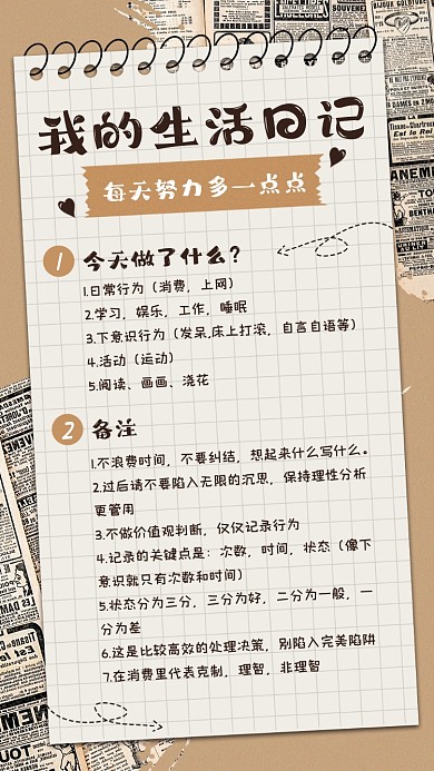 我的生活日记手账摄影图海报
