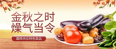 霜降秋季金秋之时燥气当令活动宣传公众号海报