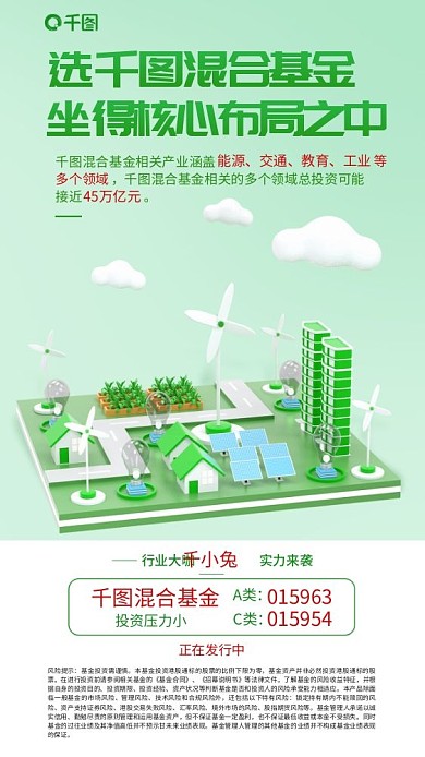 混合基金风险提示投资期限宣传海报