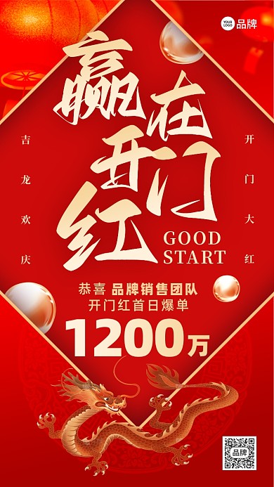 赢在开门红金融理财喜报海报