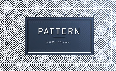 蓝白菱形线条简约风个人印刷名片