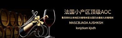 葡萄酒黑色法国红酒淘宝banner