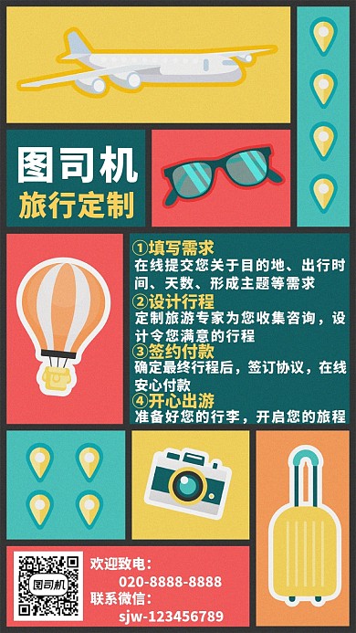 旅游攻略手机海报