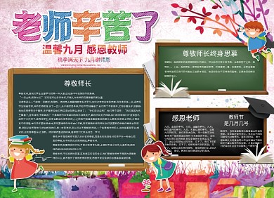 老师辛苦了教师节创意小报