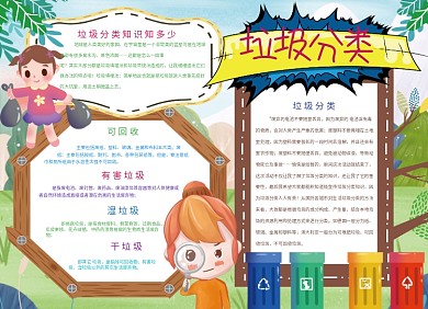 城市垃圾分类宣传小报