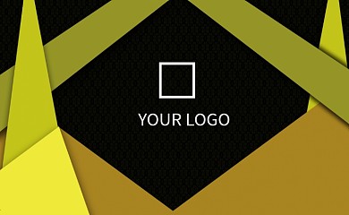 黑底黄色三角几何简约质感印刷名片