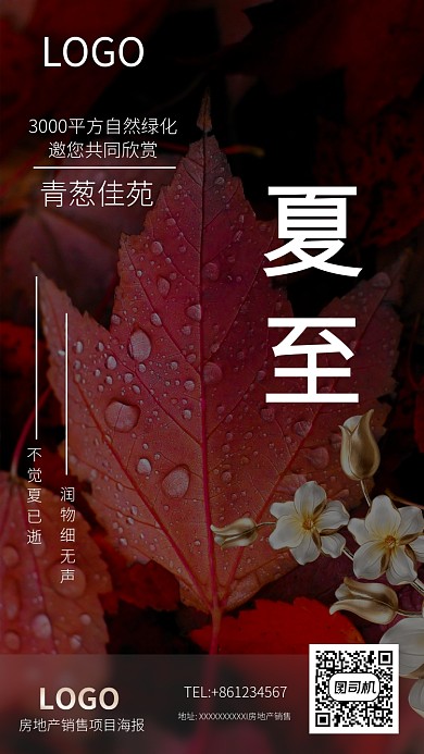 简约创意夏至手机海报