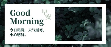 小清新文艺早安霜降节气公众号首图