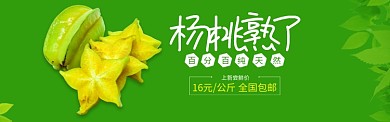 绿色时鲜水果杨桃上市促销banner