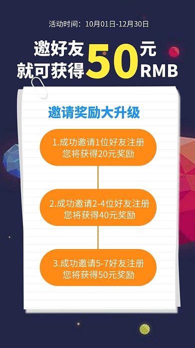 邀请好友领现金红包海报