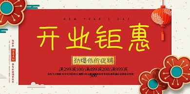 新年开业宣传海报