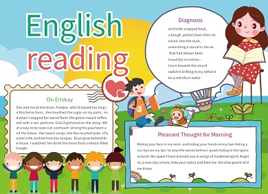 创意可爱卡通英语阅读小报