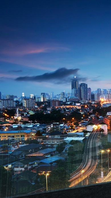 建筑空间城市夜晚风光手机壁纸海报
