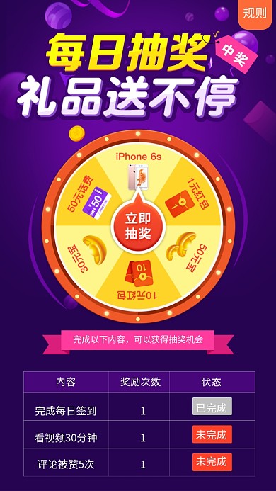 每日转盘抽奖礼品活动海报